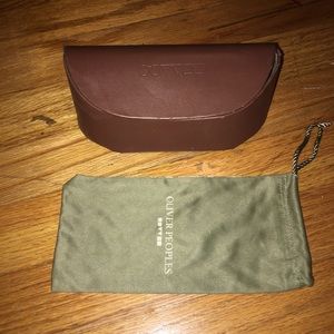 Oliver peoples sunglasses case and a pouch